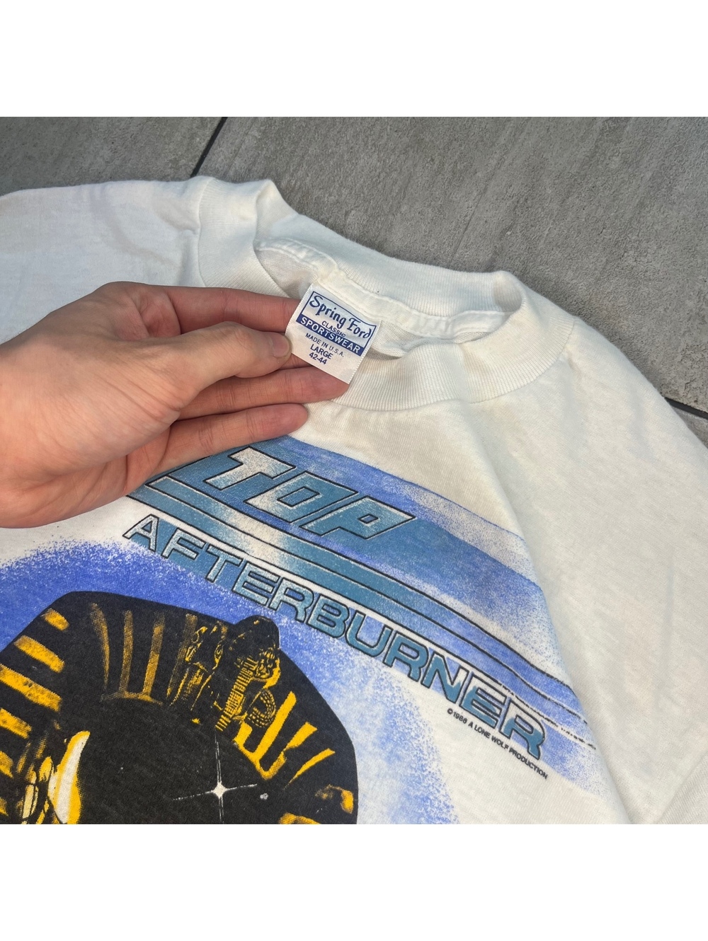 Vintage Spring Ford Afterburner Tour Band T-Shirt White Large - Picture 3 of 8